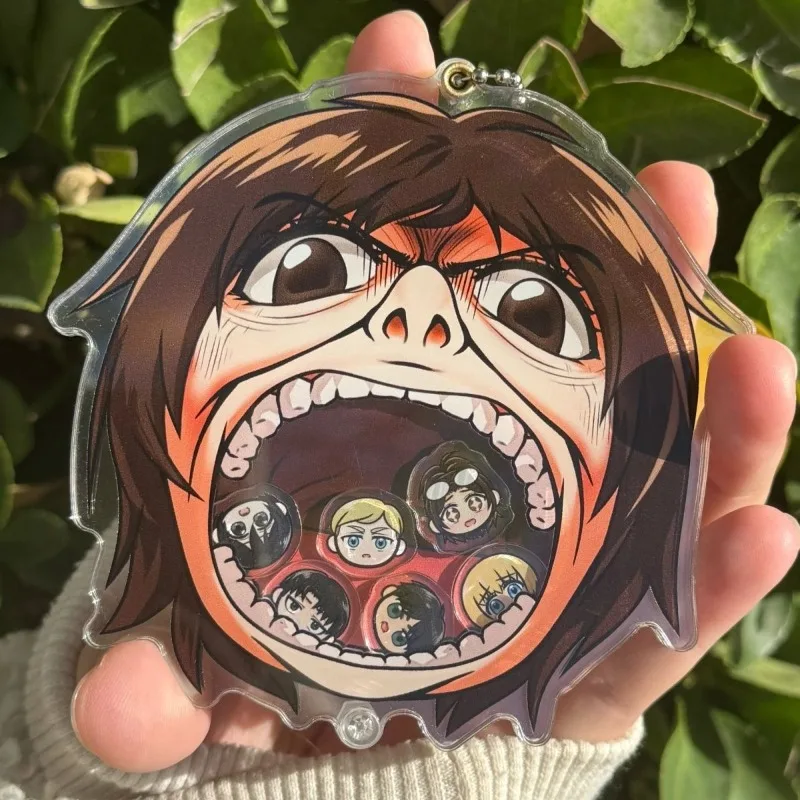 

Attack on Titan Anime Keychain Shake Fighter Acrylic Key Chain Bags Keyring Car Pendant Kids Friends Gift Collection Ornament