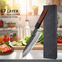 WXCOO Japanese Chef Knife Ultra Sharp Blade Perfect for Home Kitchen 67 Layer Damascus Kitchen Knife Santoku Slicing Knife