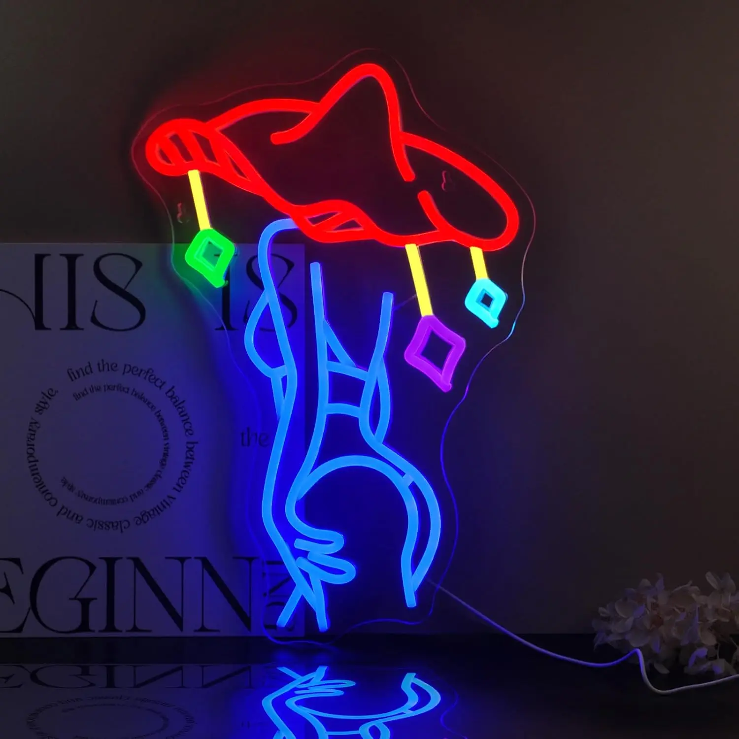 

Lady Mushroom Neon Sign LED Neon Light Signs for Wall Decor USB Powered Dimmable for Bar Men Cave Birthday Party Club Decor Gift