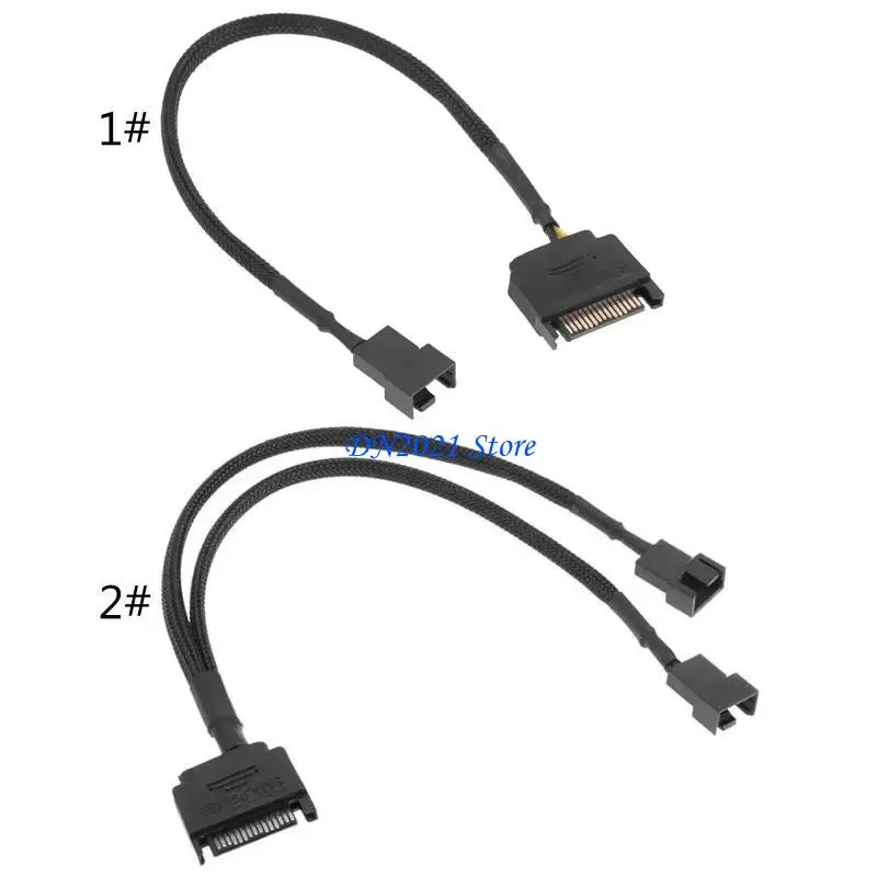F3KE 15 Pin to 3 Pin/4 Pin Laptop Motherboard CPU Fan Extension Cable Durable