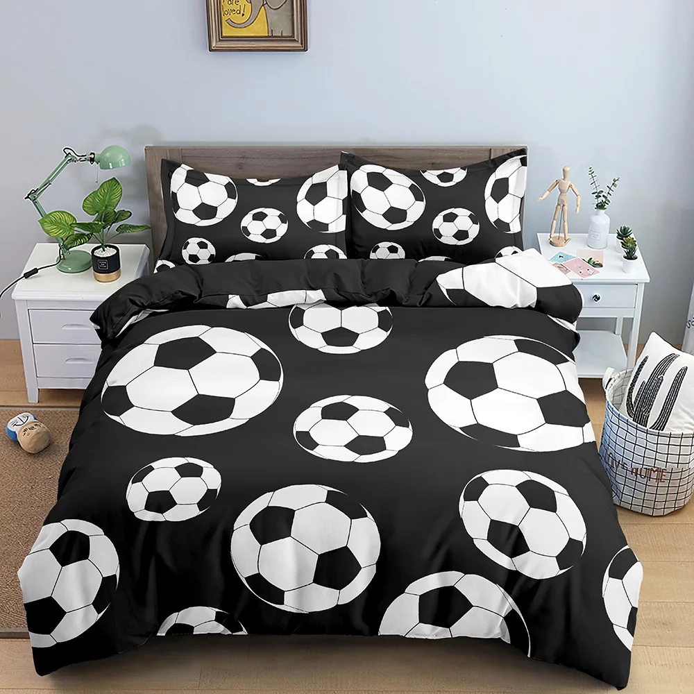 

Sports - Style 3D Football Duvet Cover Set - 3 Pcs with Zipper, Ideal for Double/Full/Queen/King Beds