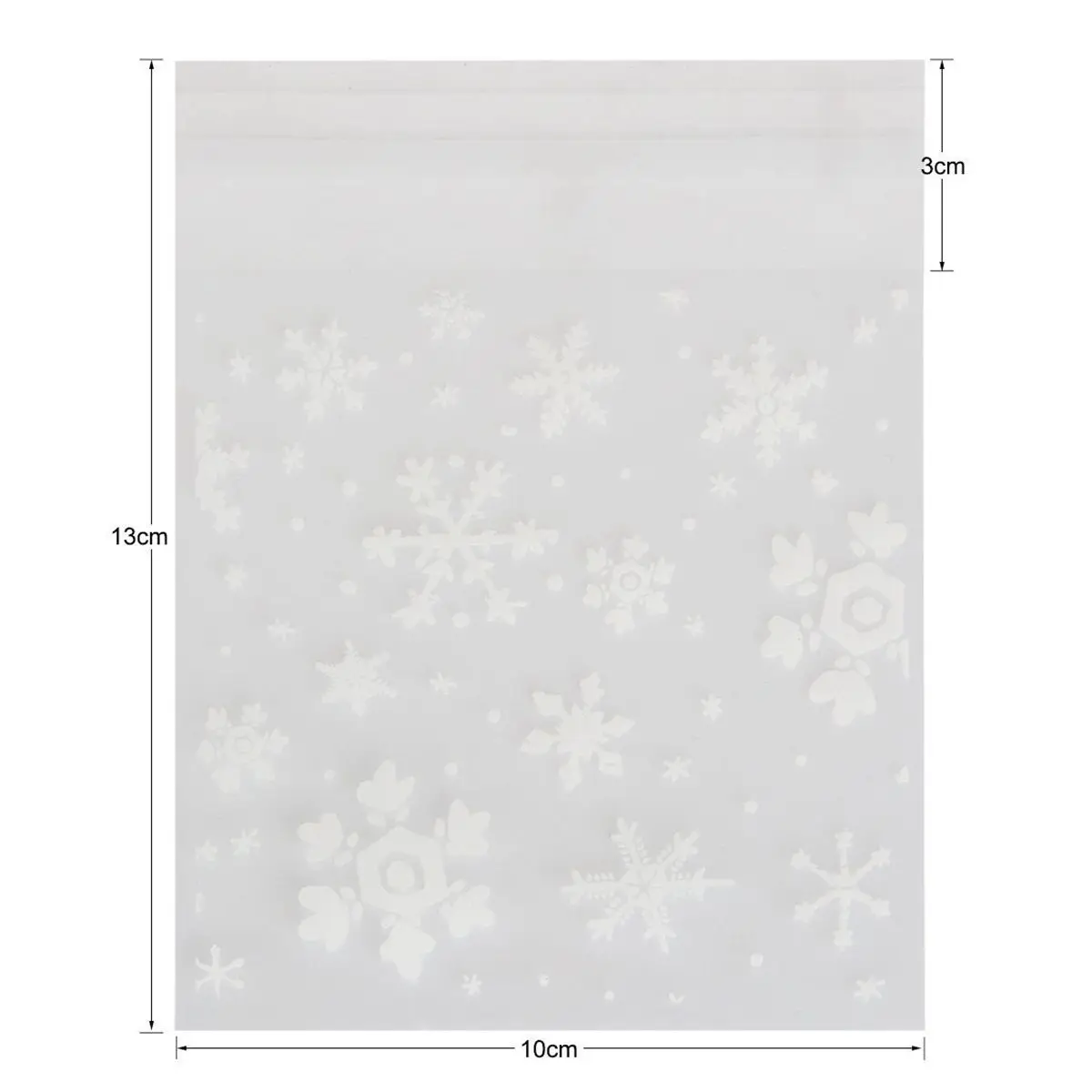 100 pcs Sachets Pouches White Snowflake Packaging Bag for Cookies Biscuits Christmas Candies