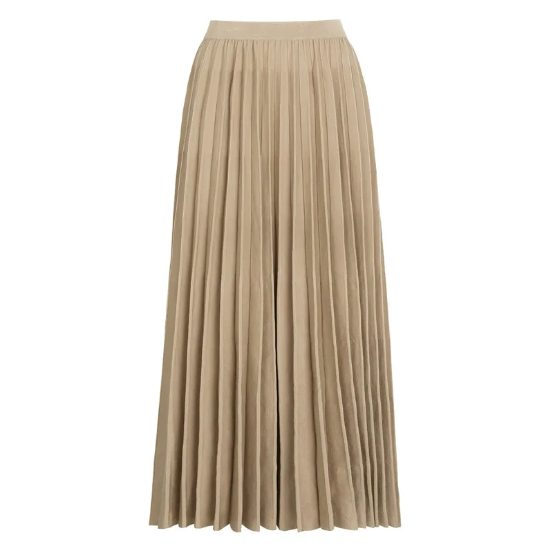 

Women Knitting Cotton Skirt Pleated Office Lady's Skirt