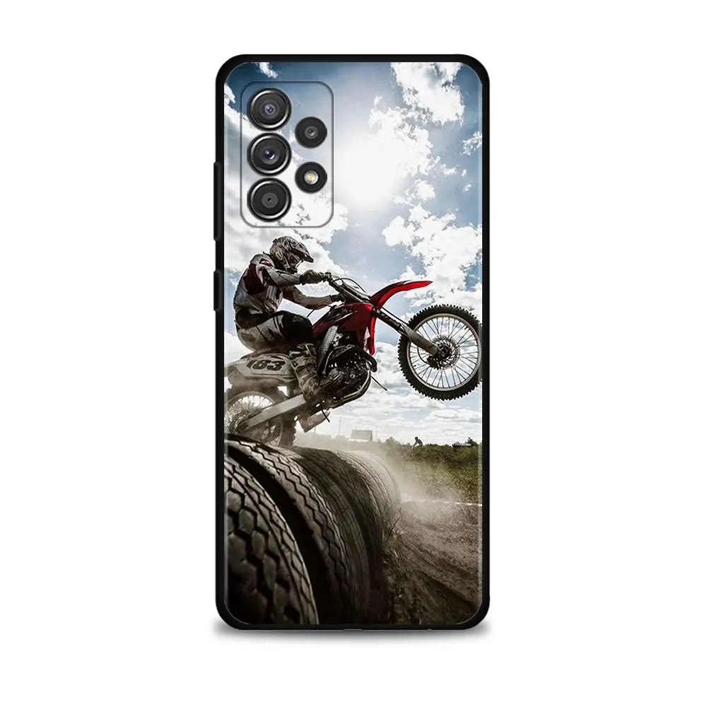 Phone Case For Samsung Galaxy A12 A52 A51 A13 A32 A21s A71 A31 A02s A30s A53 A72 A11 A73 Celular Moto Cross motorcycle sports