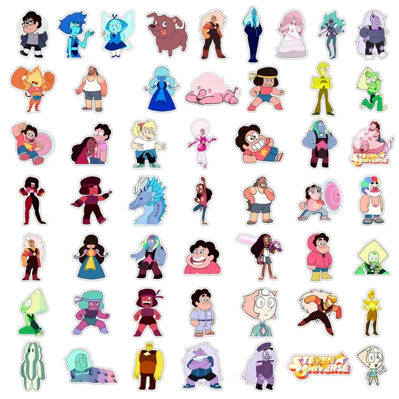 50pcs Steven Universe Anime Stickers Suitcase Stationery Water Cup Mobile Phone Scooter Laptop Refrigerator Decoration