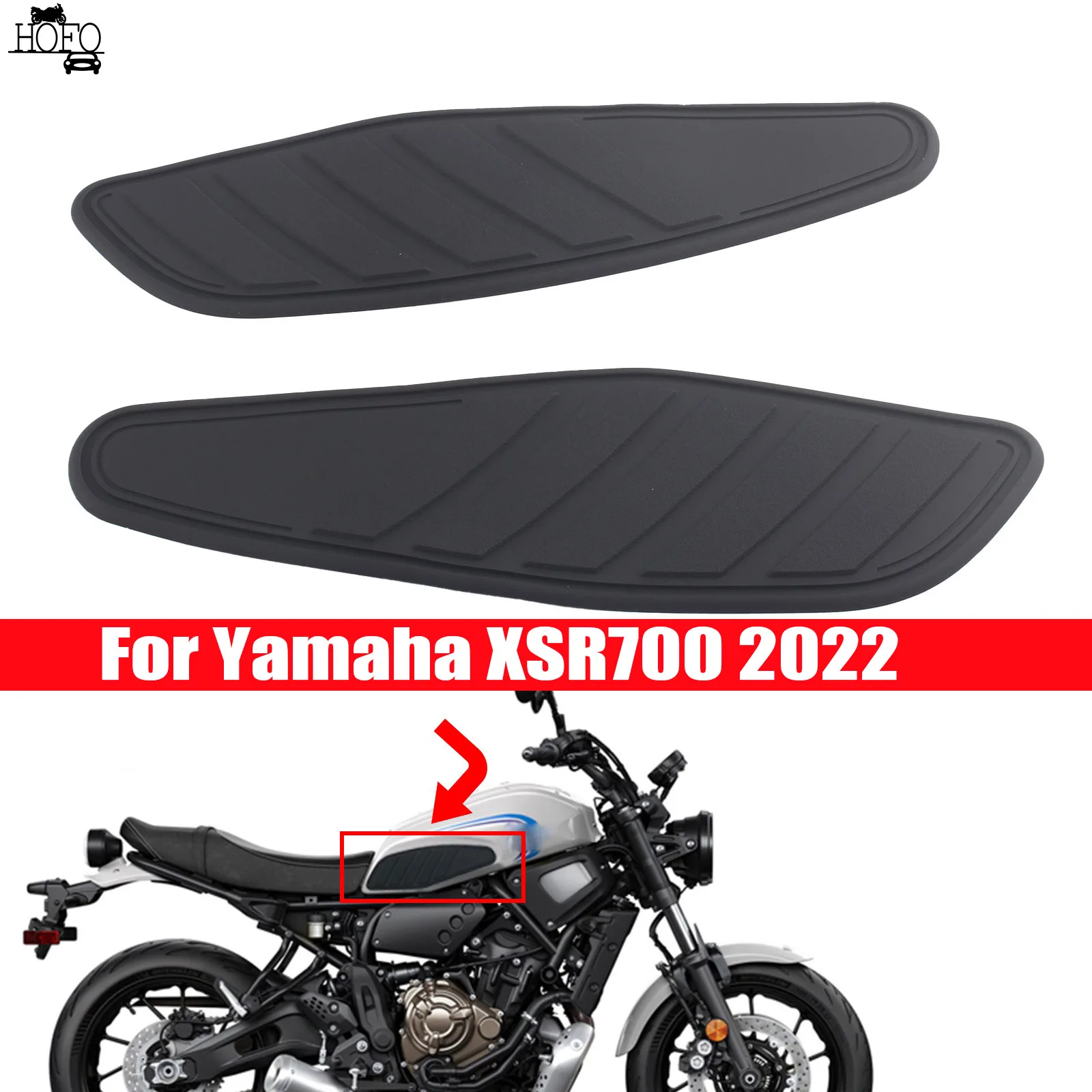 

For Yamaha XSR700 2022 Tank Pad Gas Tank Traction Pads Fuel Tank Grips Side Stickers Knee Grips Protectors Decal