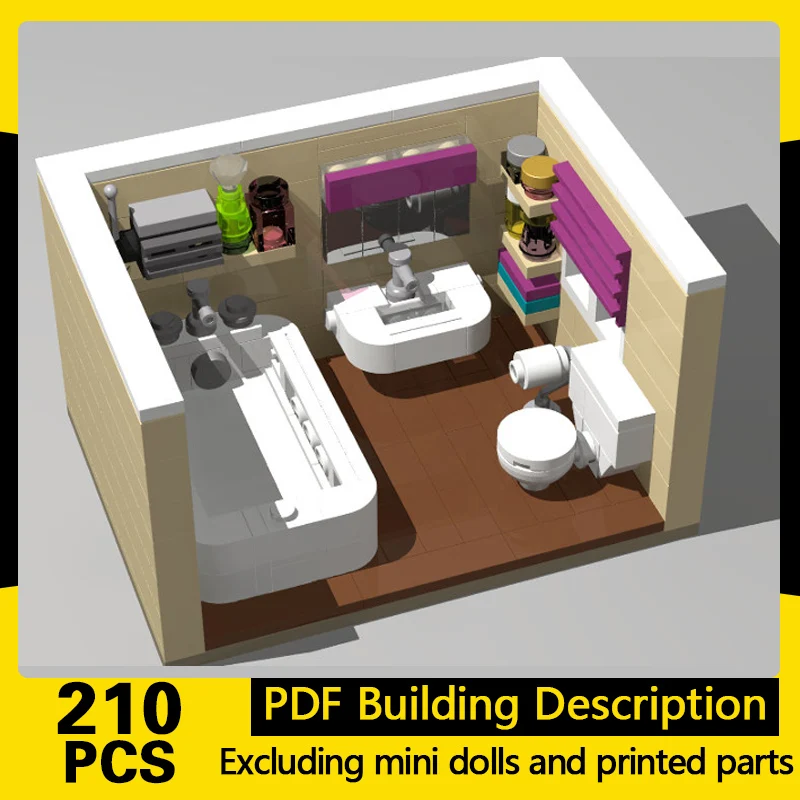 

City Street View Model MOC Building Bricks Bathroom Furnitures Modular Technology Gifts Holiday Assemble Children Toys Suit