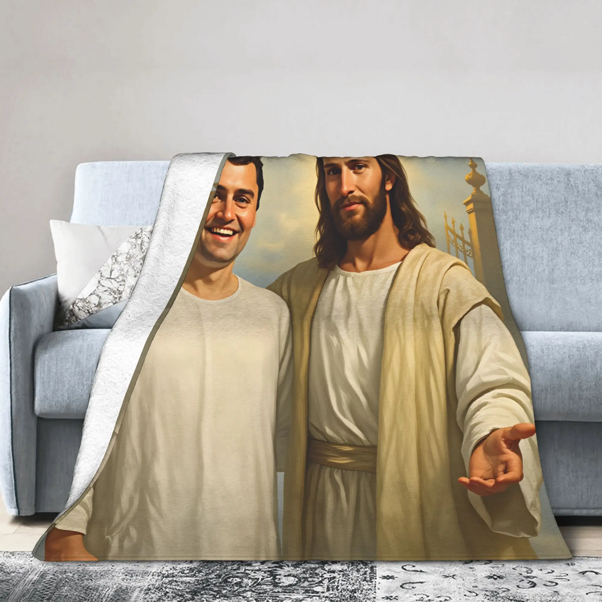 Charlie Kirk R.I.P Blanket Jesus Smile Fleece Funny Soft Throw Blankets for Bedding Lounge Summer,