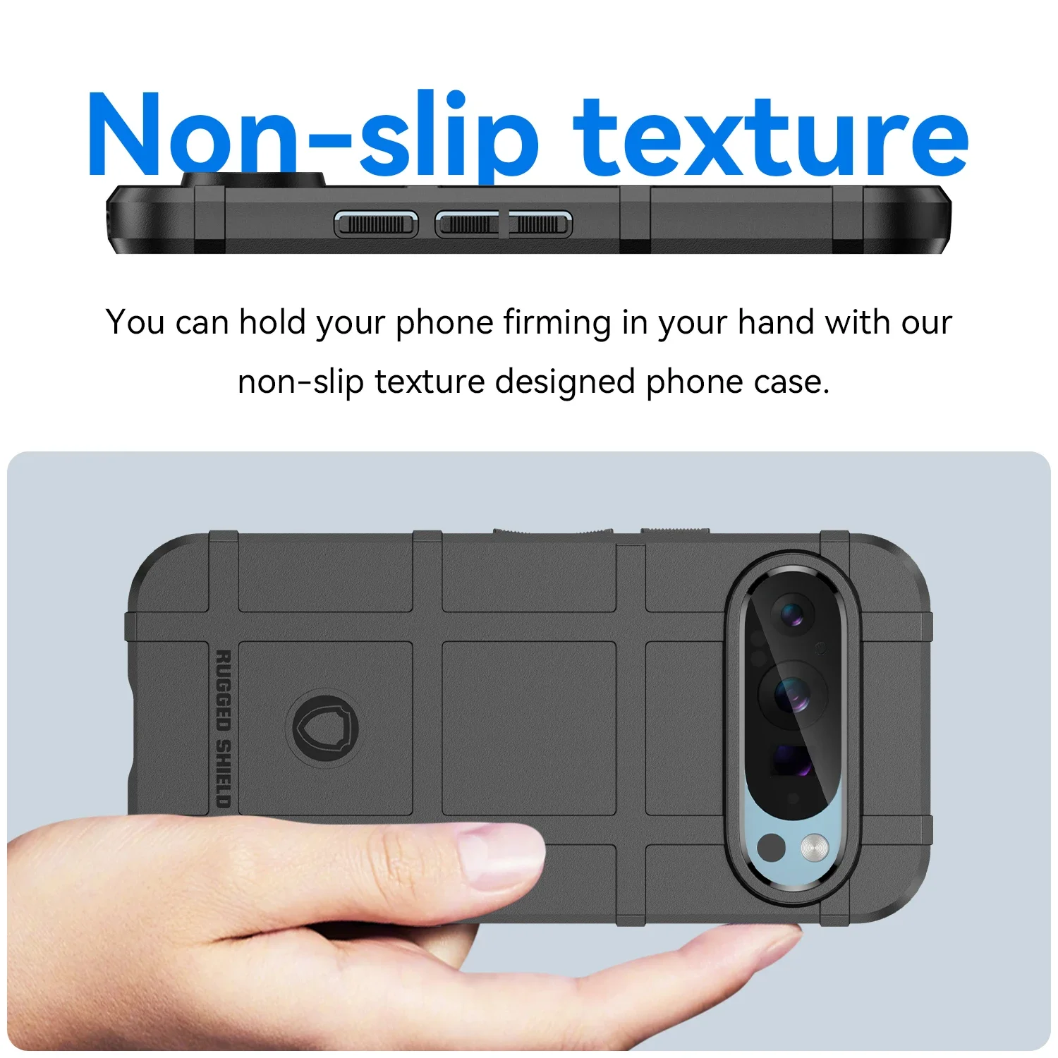Rugged Non-slip Texture Shield Shockproof Phone Case For Google Pixel 9 Pro XL Soft TPU Rubber Silicone Protective Back Cover