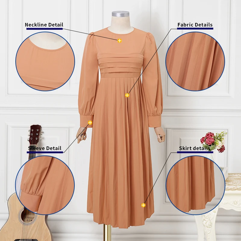 ZANZEA Mode Lange Mouw Jurken Vrouwen Geplooide Elegante Partij Vestidos 2026 Herfst Lente Casual Solid Losse Maxi Gewaad