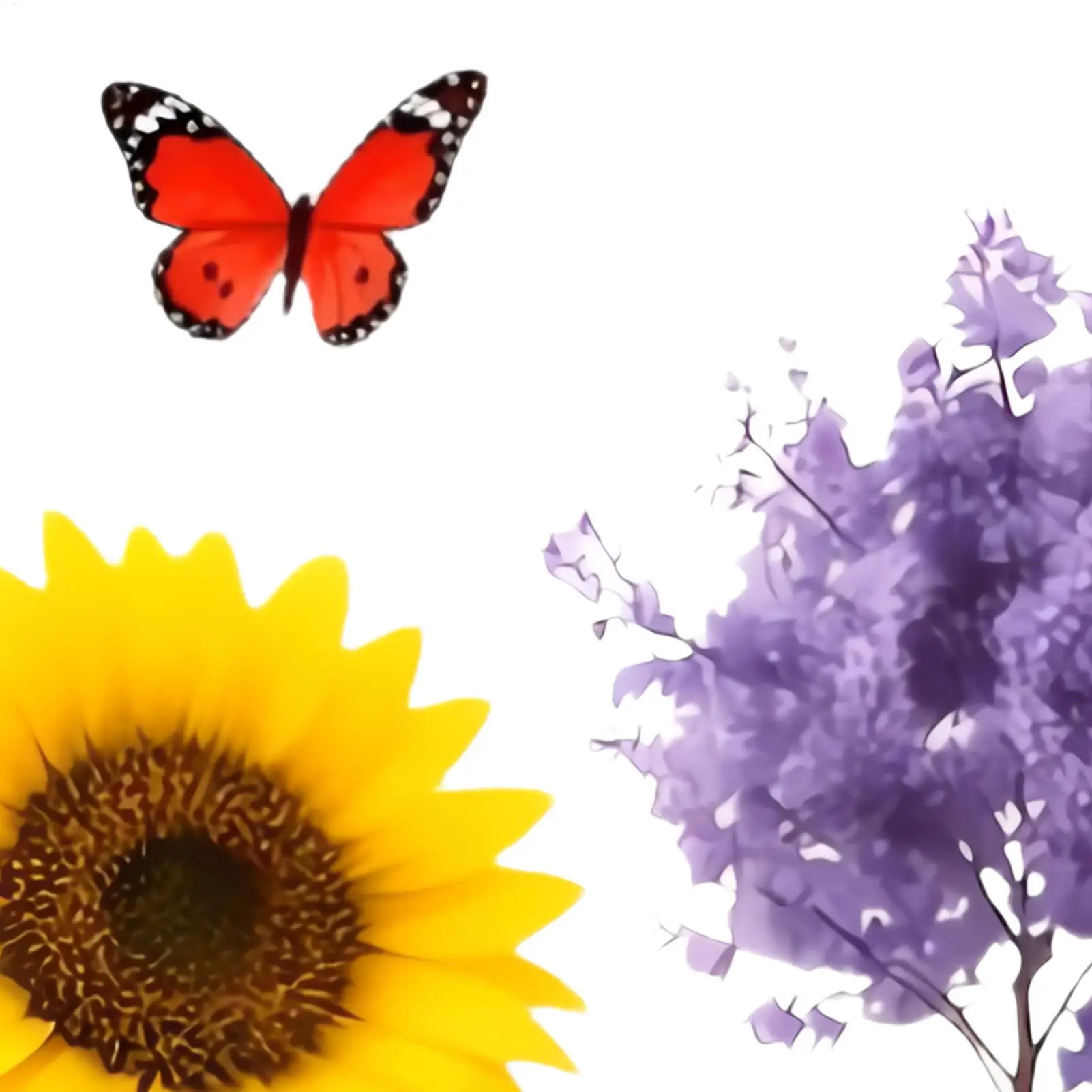 Flower Window Clings Self Adhesive PVC Anti-Collision Butterfly Decoration Potted Flower Plant Glass Window Decals For Sliding