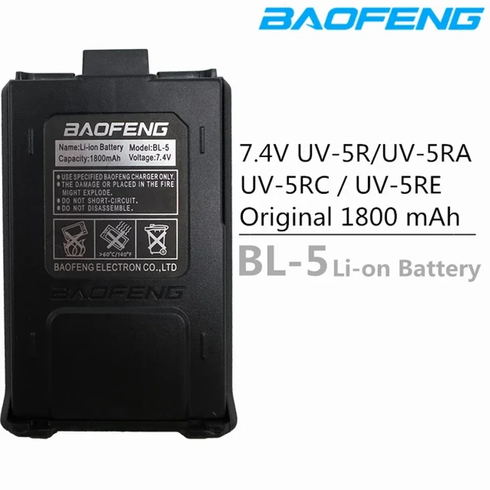 الأصلي Baofeng UV-5R 1800mAh 7.4 فولت بطارية ليثيوم على UV5R اتجاهين راديو الملحقات UV 5R اسلكية تخاطب بطارية راديو الملحقات