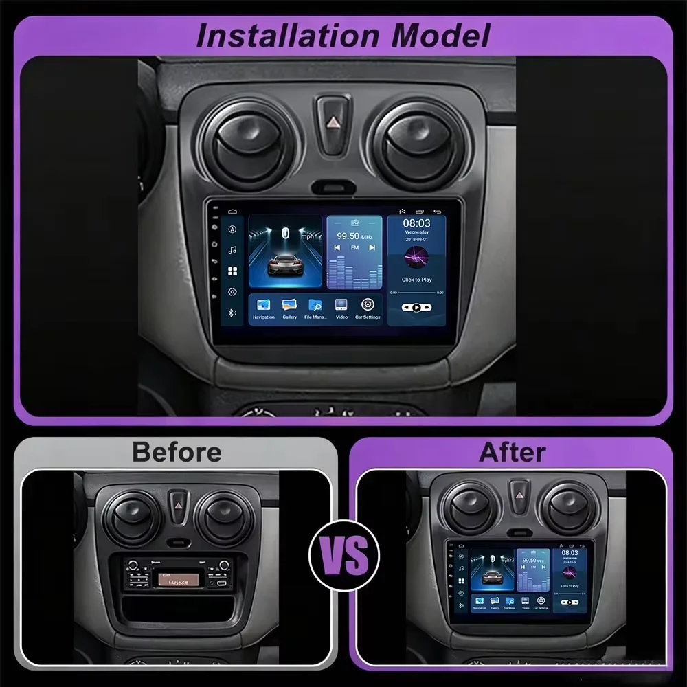 Cortex-A76 Octa-Core Car Android 16 For Renault Dokker Lodgy Dacia 2012 - 2020 Stereo Head Unit Multimedia Player Android Radio