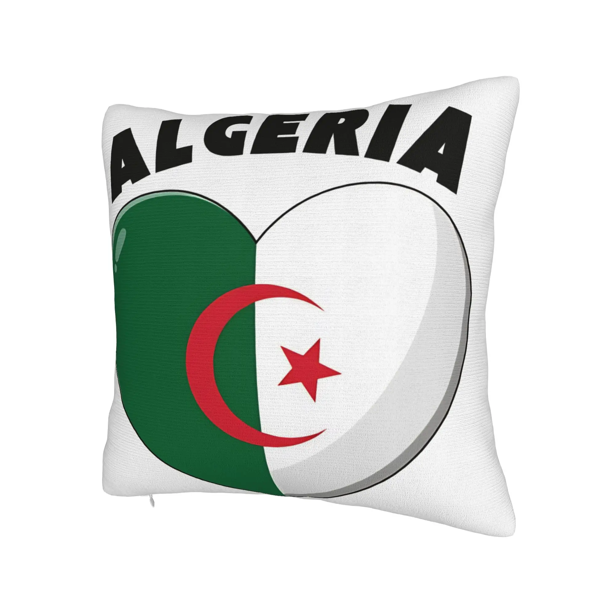 Decorative Pillow Covers  Algeria Flag Algerian Soccer football Merchandise Home  Throw Pillow Case Cover Square Multi Size