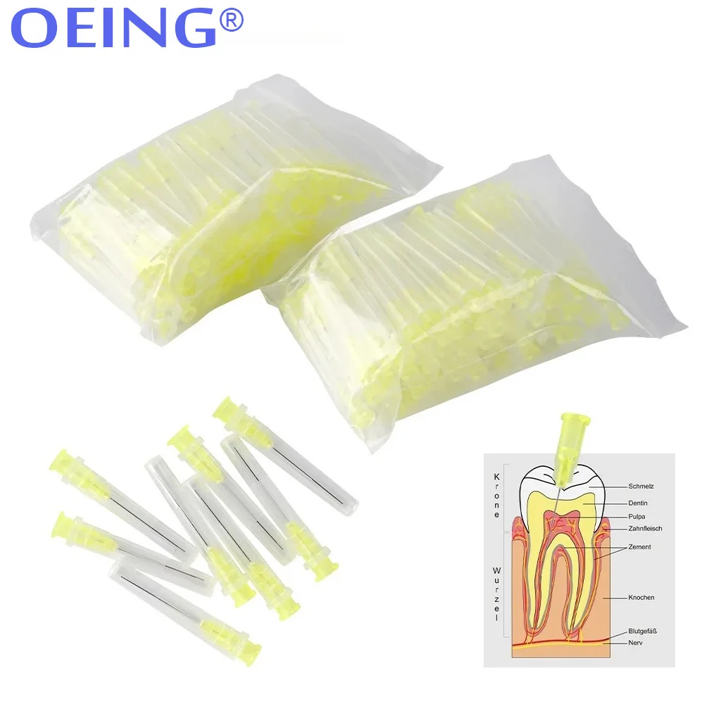100Pcs Dental Endo Syringe 25G/27G/30GA 30G End-Closed Side Hole Endo Irrigation Needle Tip Dental material