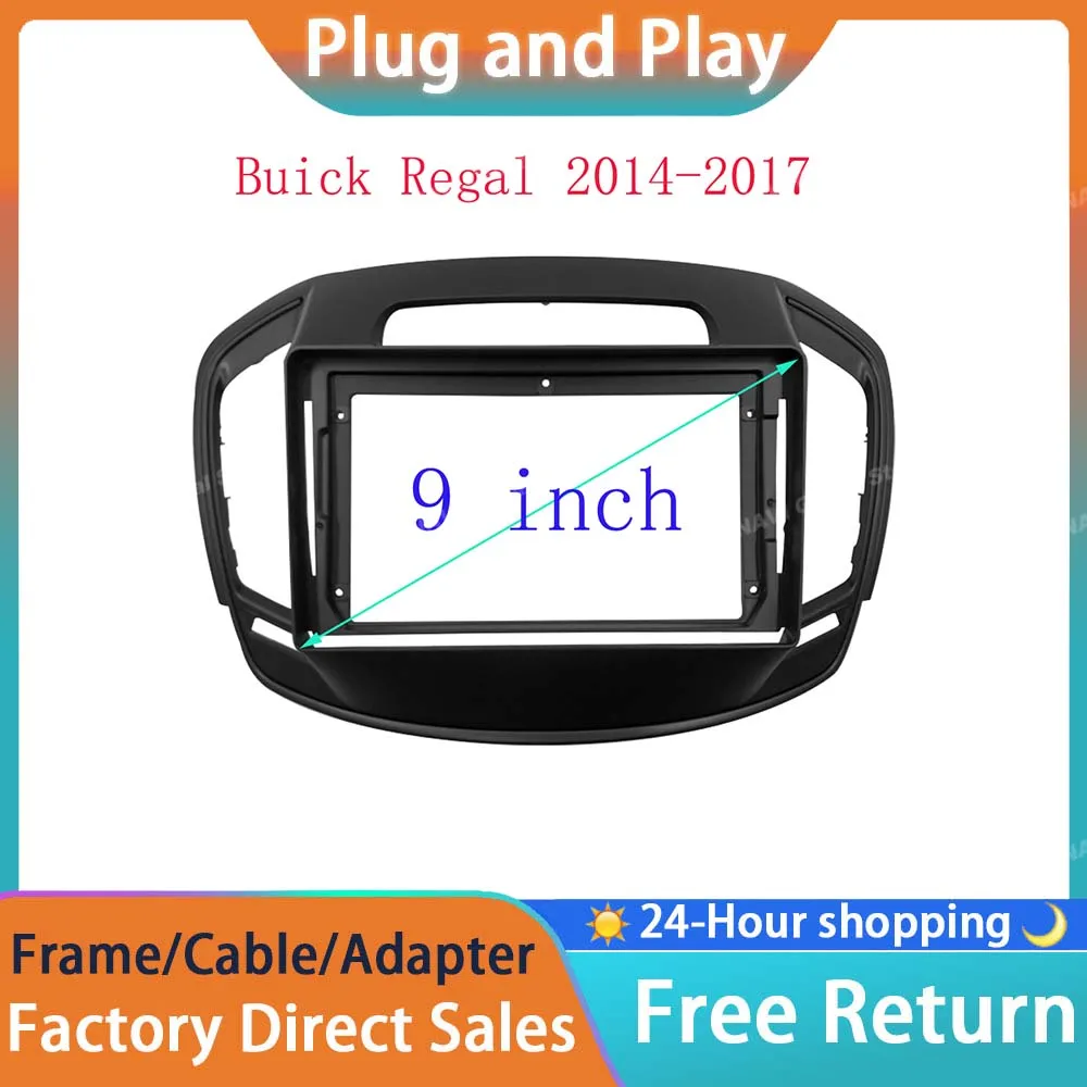 RSNAVI 9 INCH Car 2 Din Radio Stereo Fascia Frame for Buick Regal 2014-2017 9Inch Big Screen DVD Player Face Dash Mount Trim Kit