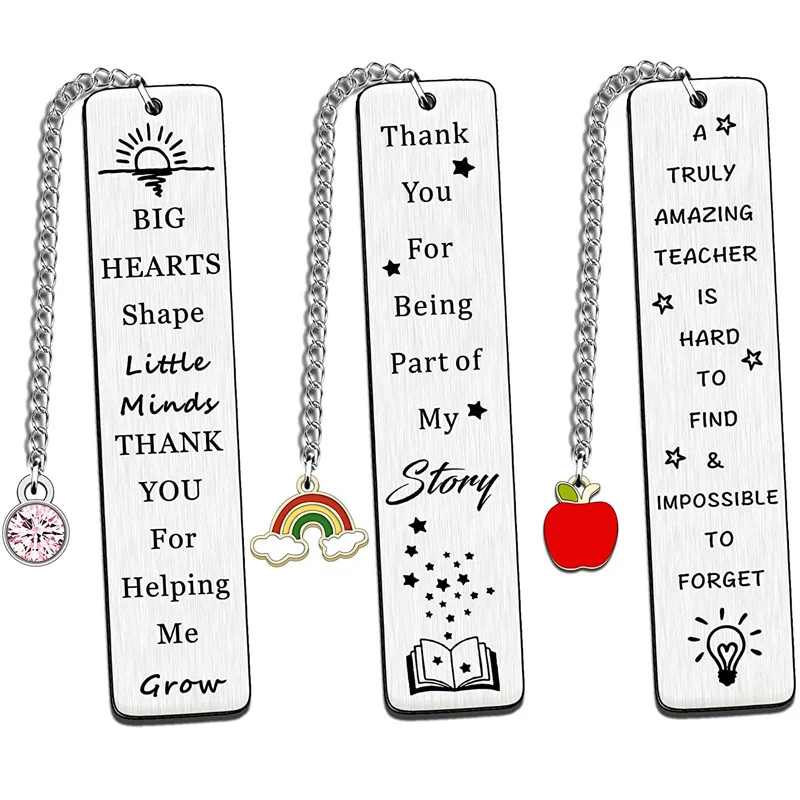 Stainless Steel Metal Leaf Rhinestone Pendant Bookmark Student Teacher Gift Read Home Bookmark Learn Supplies Teachers Day Gift