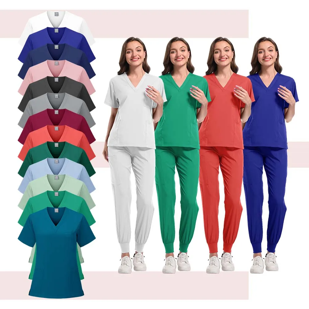 Unisex Medical Uniforms Men Women Nursing Clothes Beauty Costume Nurse Scrubs Sets Doctor Dentist Workwear Clinical Tops Pants