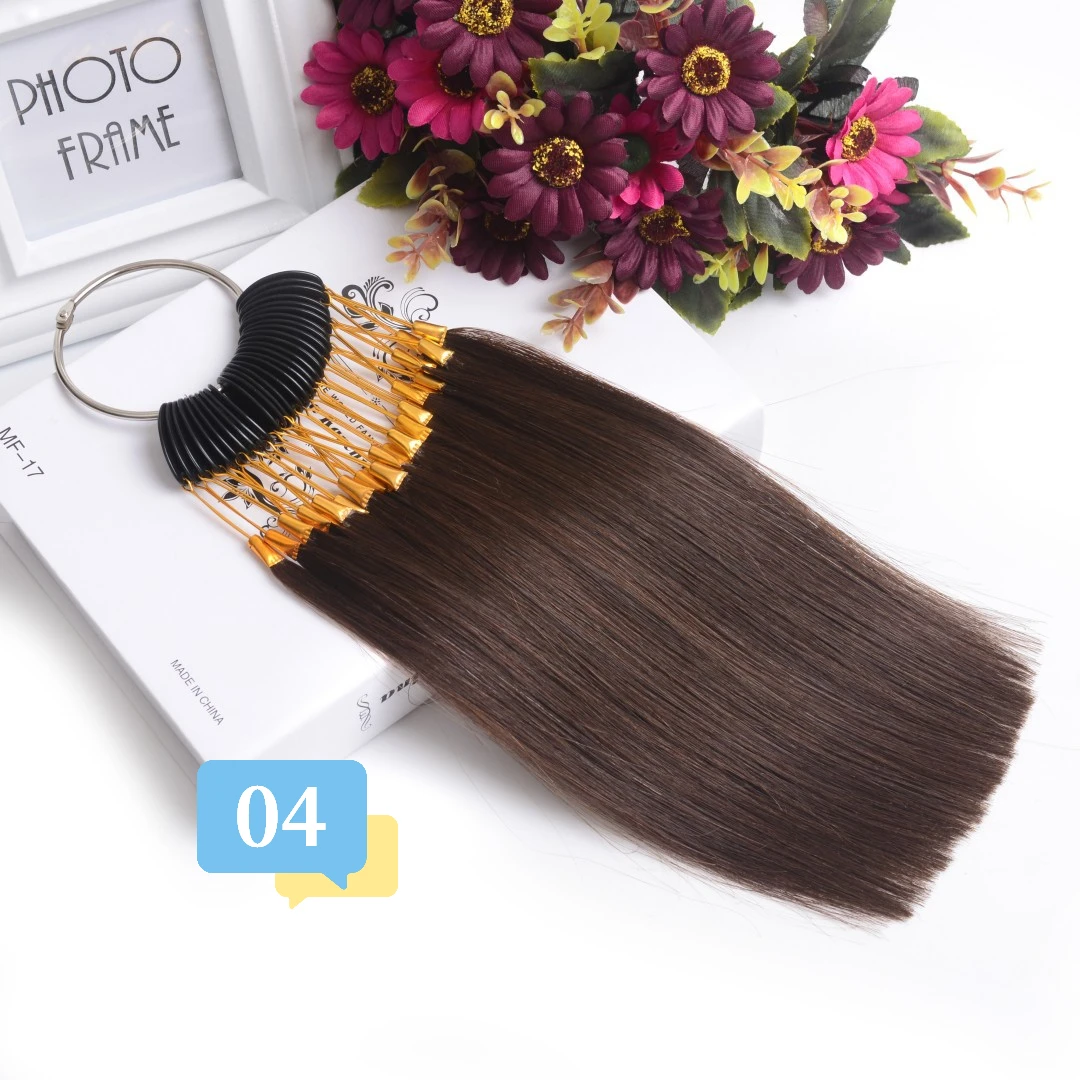 

test strands for painting 30 stand 20cm Human hair color chart for hair extensions Salon Tools Hair Dyeing Sample Chart Ring