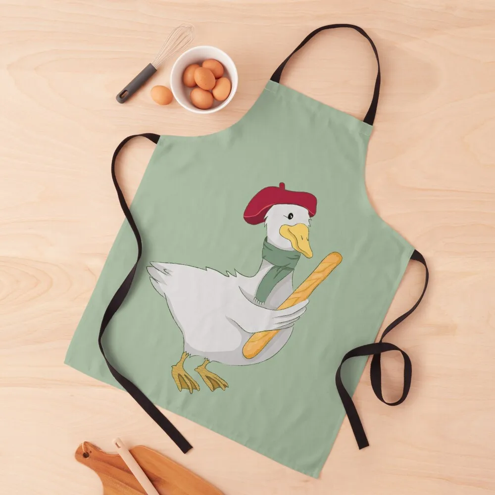 

Goose with a Baguette Apron Chef Uniform Women christmas 2025 Art For Men Apron