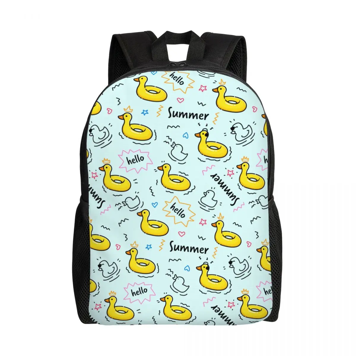 Custom Rubber Ducky Pattern Backpack for Men Women Water Resistant College School Bag Print Bookbags