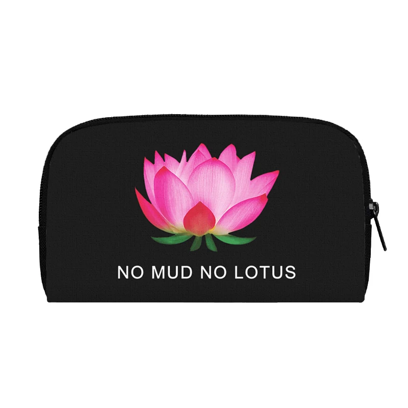 Beautiful Sacred Lotus Flower Wallets No Mud No Lotus Print ID Credit Card Holder Mini Pouch Long Wallet Money Bags Storage Bag