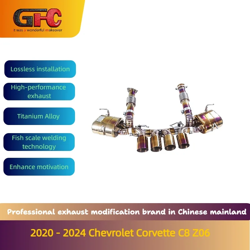 

GFC brand for the 2020-2024 Chevrolet Corvette C8 Z06 5.5L Titanium Alloy Tail Catback high-performance variable valve exhaust