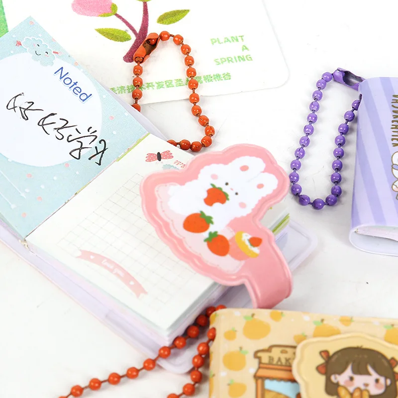 Mini Color Page Planner Notebook Kawaii Cartoon Notepad Portable Key Chain Diary Journal Planner Notebook for School Office