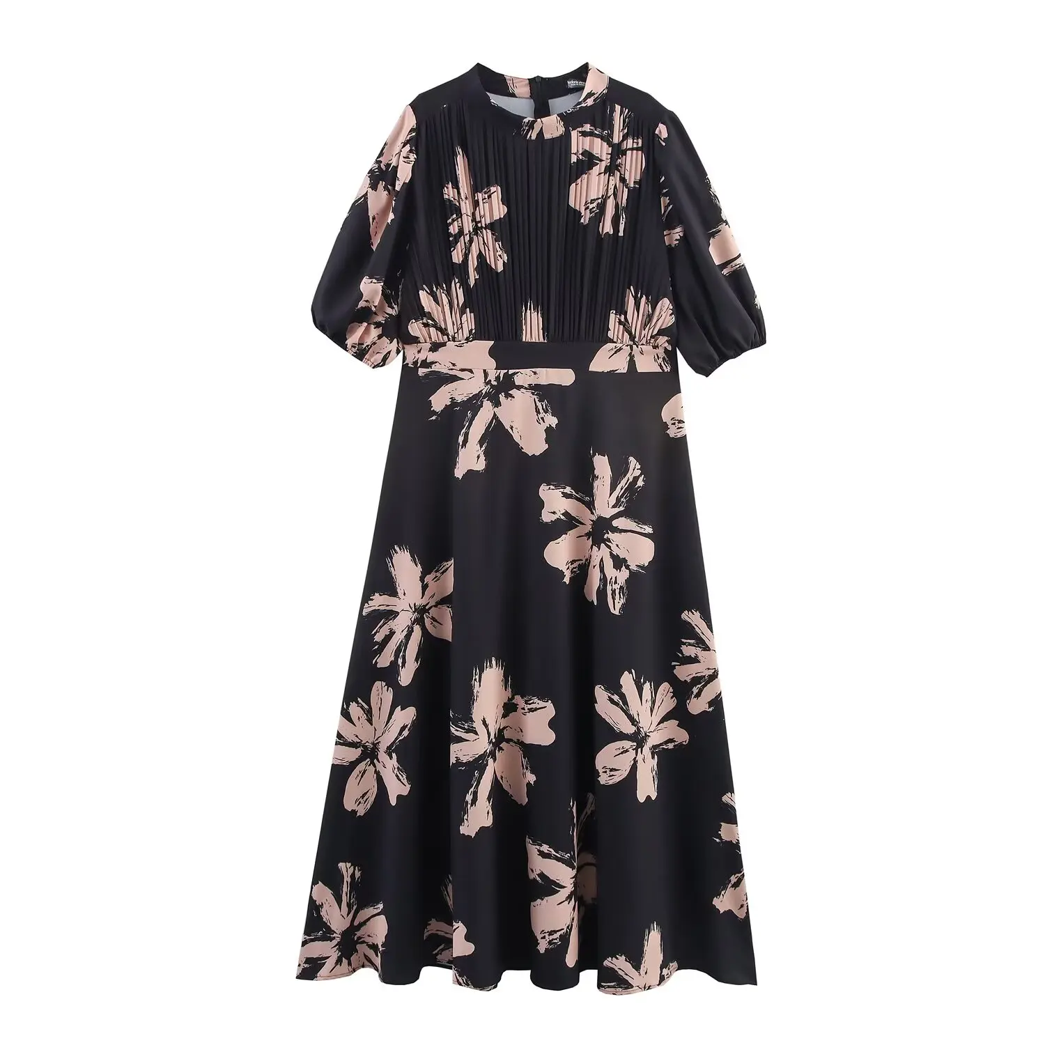 فستان أنيق بطباعة عصرية وياقة صغيرة وحزام خصر، تصميم جديد للنساء من JNLEAOG لربيع هذا العام، خصر مرتفع، مصنوع من ألياف البولي...