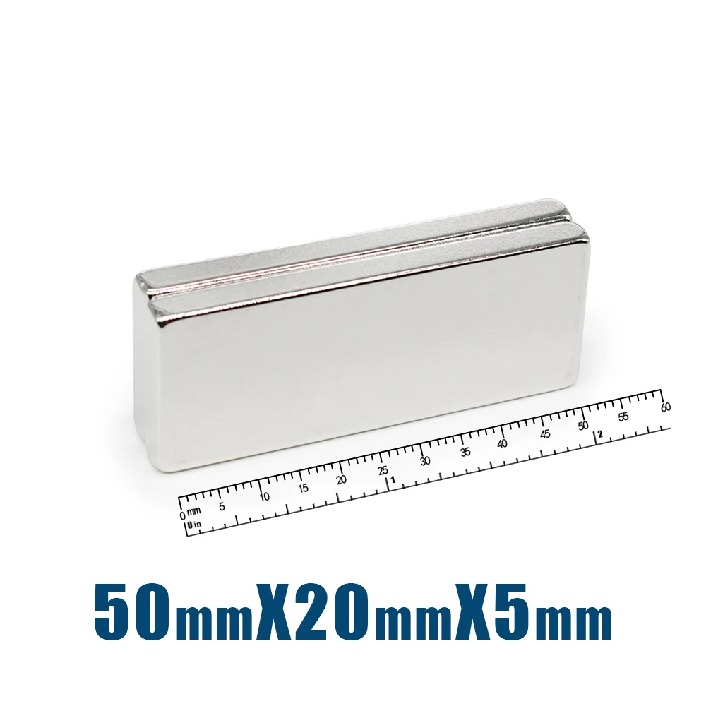 1/2/5/10PCS 50x20x5mm Quadrate Super Strong Powerful Magnets N35 Block Rectangular Neodymium Magnet Permanent Magnets