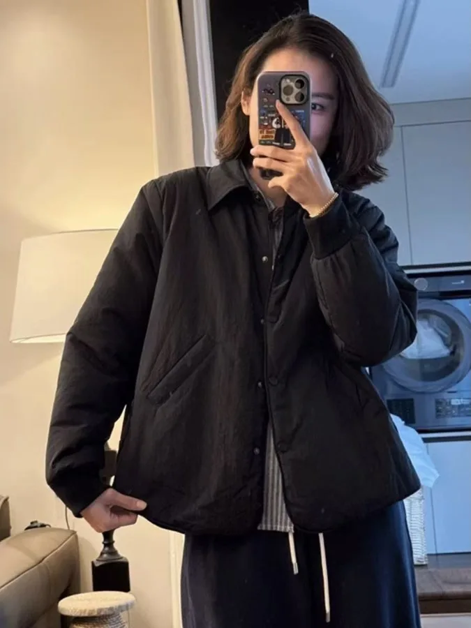 

Authentic Classic Casual Loose Cotton Jaet Warm Slimming Autumn Winter Faionable Single Button Closure Long Sve Coat