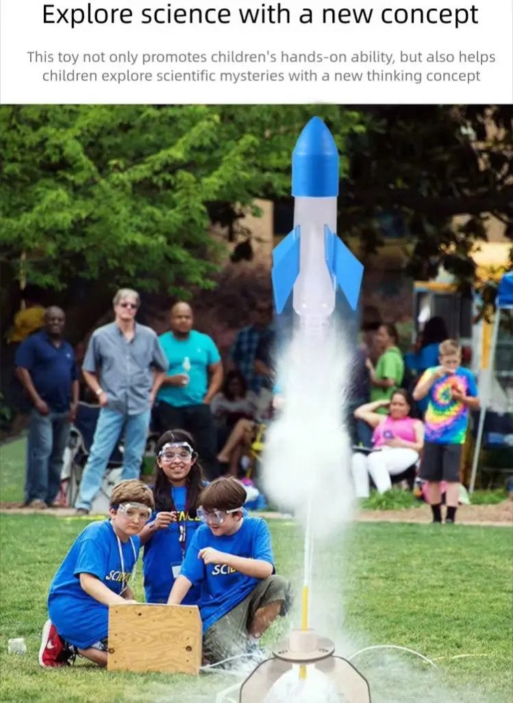 DIY Water Rocket Launcher Kit STEM Educational Science Experiment Outdoor Water Play Toy for Kids Physics Learning and Gifts