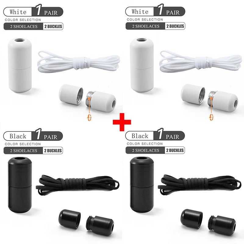 Elastische Geen Stropdas Schoenveters Halve Cirkel Veters Voor Kinderen En Volwassen Sneakers Schoenveter Quick Lui Metalen Slot Veters Schoen Strings