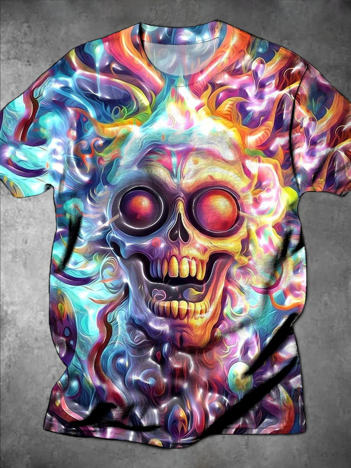 Fashion Street 3D Skull Print Short Sleeve T Shirt For Man Modern Urban Streetwear Round Neck Casual Short Sleeve Tops Clothes