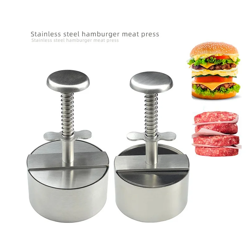 

10Pcs/Lot Adjustable Hamburger Patty Maker Stainless Steel Hamburger Press Patty Making Molds Grill Griddle Meat Tool