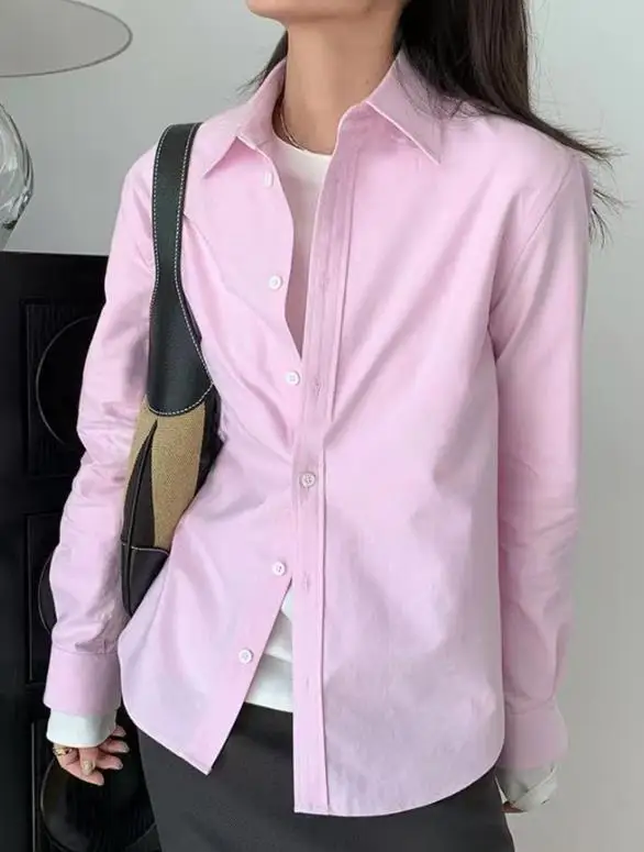 

2025 Autumn/winter Women's High End Versatile Lined Top Shirt