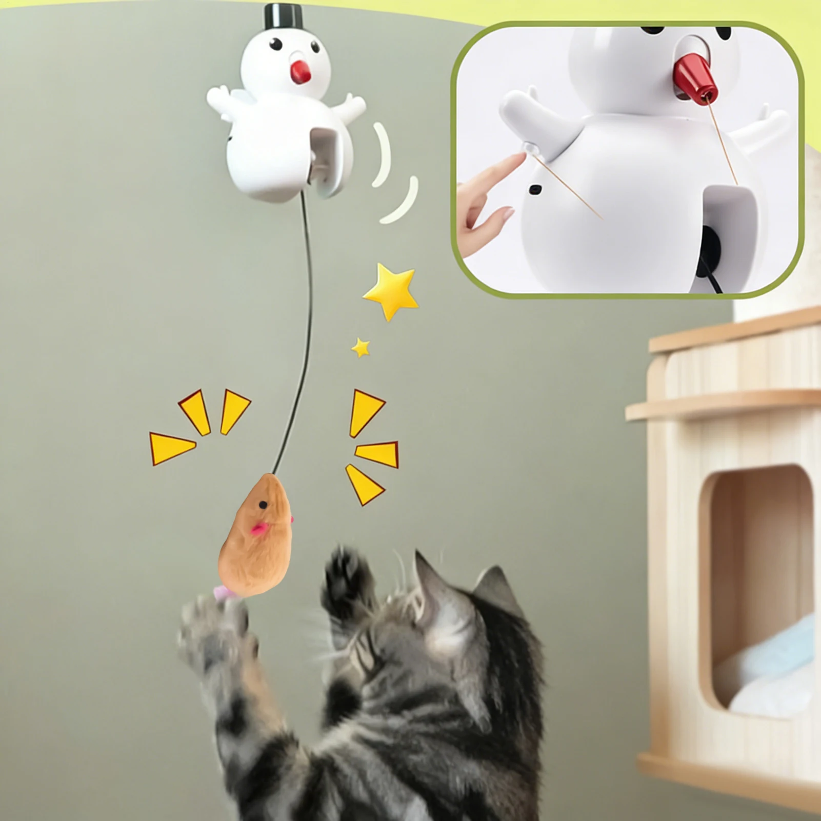 

Игрушка для движущегося кошки, электрическая умная обогащенная забавная тизерная палочка, игрушка для котенка, для стимулирования игр, упражнения, маленькая, большая
