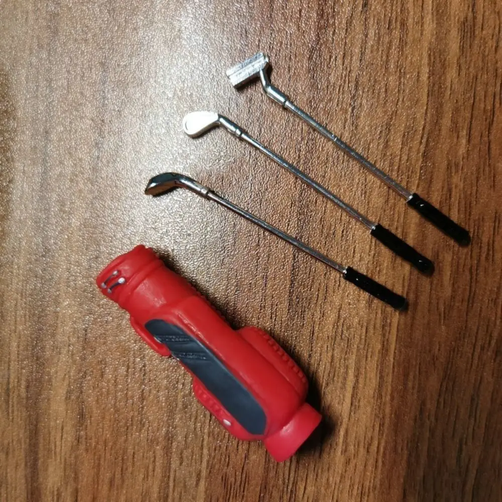 

1:12 Scale Dollhouse Golf with 3 Sticks Pretend Play Miniature Golf Model Sport Model Toys Mini Golf Clubs Children Gift