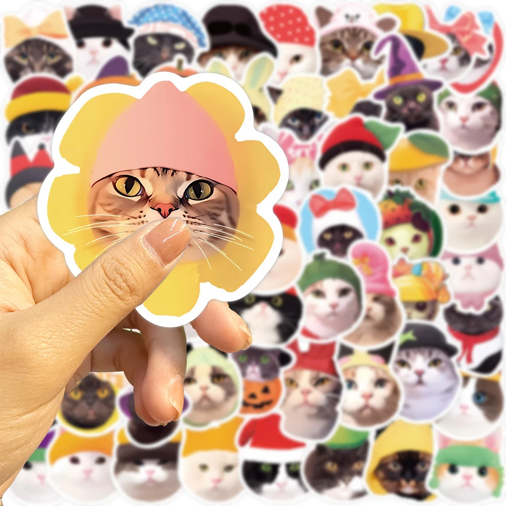 Engraçado Animal Cats Cartoon Stickers, Laptop, Phone Case, Papelaria, Impermeável, Decoração Kawaii, Brinquedos, MEME, 10 Pcs, 30 Pcs, 59Pcs