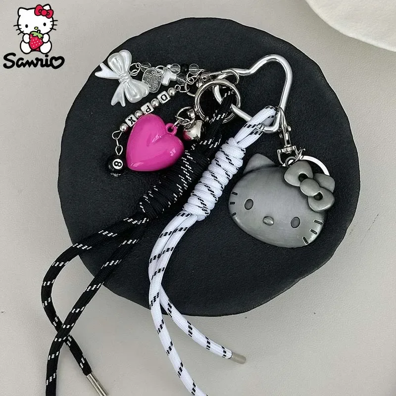 

Y2K Hello Kitty Keychain Sanrio Accessories Hello Kitty Keyring Anime Figures Backpack Pendant Car Key Ring Kawaii Girl Gift