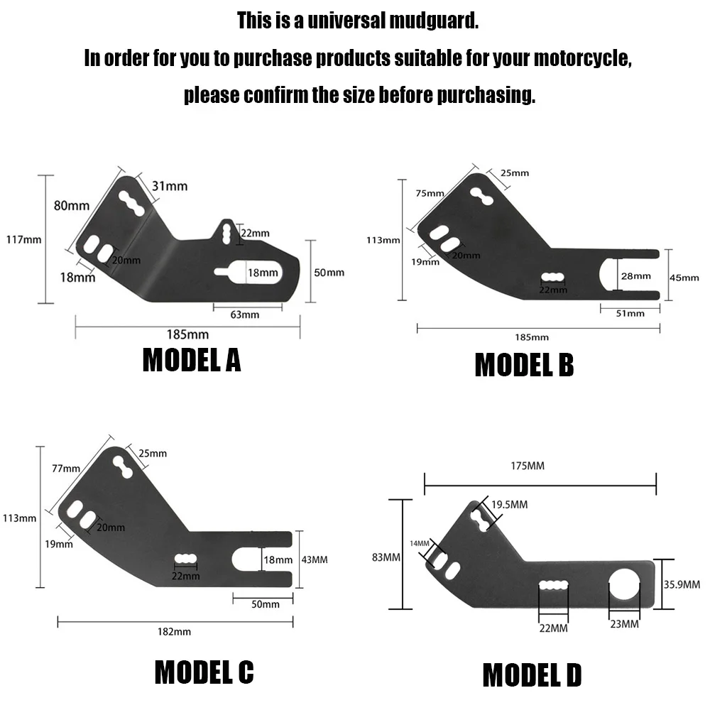 Universal Rear Fender For Yamaha Mud guard Splash Protector Motorcycle Water Shield For Tiger For HONDA For Ducati For Benelli