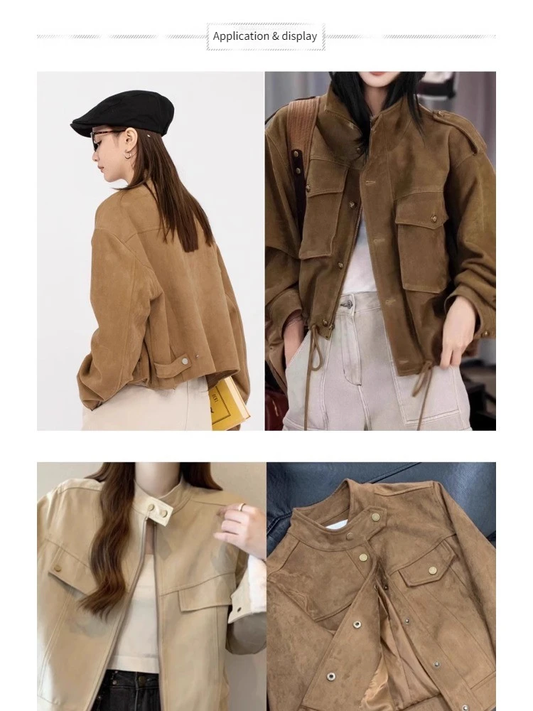 Double-sided Suede Fabric By The Meter for Coat Hoodie Jackets Pants Diy Sewing 4 Sides Elastic Cloth Soft Warm Wearable Plain