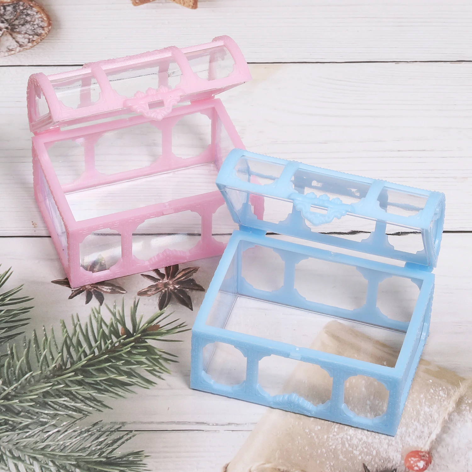 Vintage Transparent Storage Organizer Box, Treasure Chest