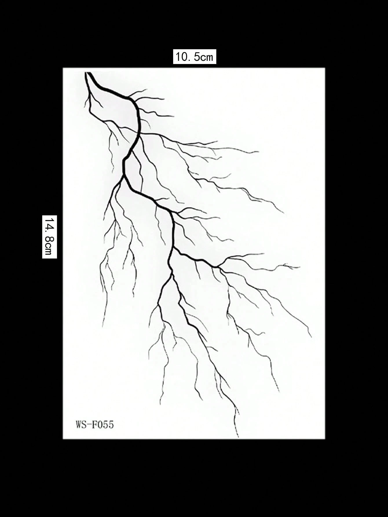 قطعة واحدة من الوشم المؤقت برق الوريد السوداء، مظهر واقعي مثل الوشم الحقيقي، مقاوم للماء، يدوم 3-5 أيام، نمط قوطي/داكن