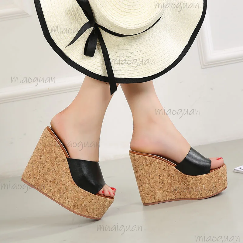 Keilabsatz-Plateausandalen für Damen mit dicker Sohle, Sommermode, Slip-on-Sandalen, Freizeitschuhe für Damen, bequem, Größe 34–40, Sandalias De Mujer