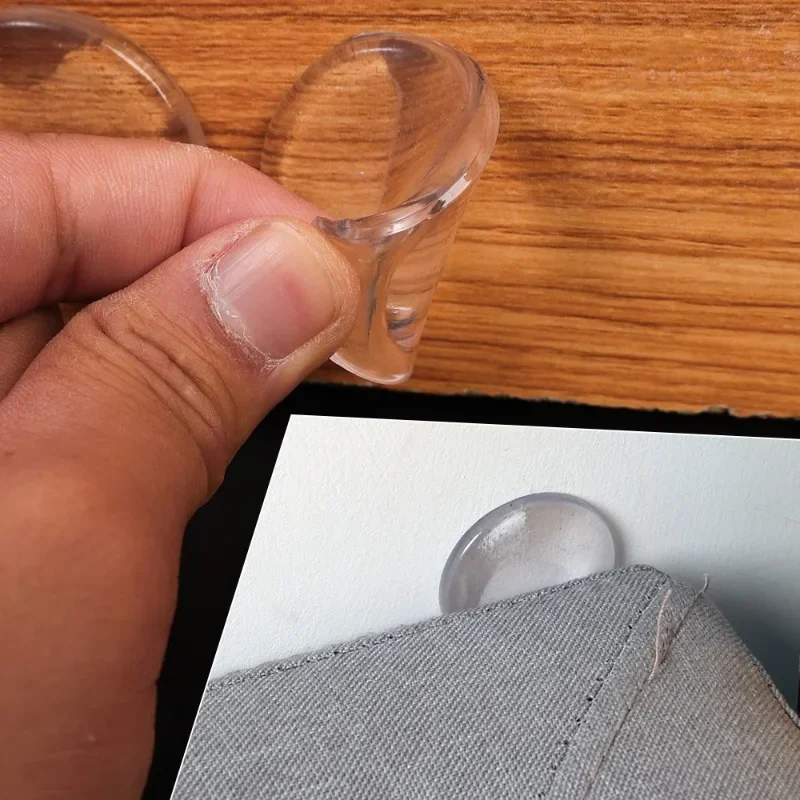 Silicone Clear Door Stops Round Wall Protector Non-slip Shock Self Adhesive Muffler Reusable Door Handle Buffer Bumper