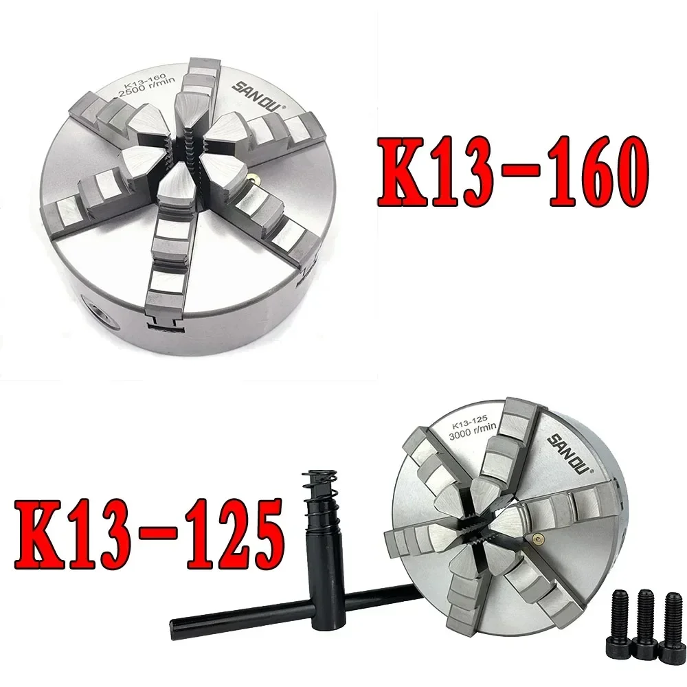 100-250mm 4-10 Inch 6 Jaw Lathe Chuck Self Centering SANOU Hardened Reversible Mounting Tool for Drilling Milling Woodworking