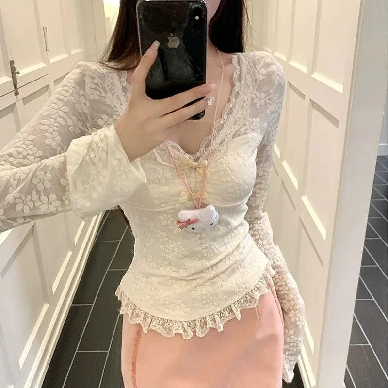 Heart Diary Pure Desire Wind Slimming External Wearing Design Sense Long Sleeve Bottom Shirt