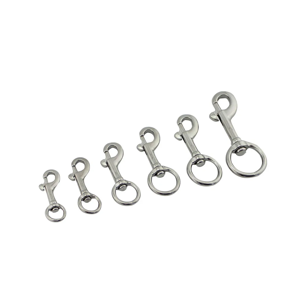 5Pcs Marine Grade 316 Stainless Steel Oval Single End Swivel Eye Bolt Snap Hook 65mm 72mm 91mm 100mm Dog Buckle Spring Hook