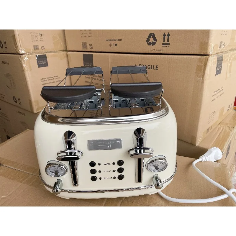 Four Pieces Fully Automatic Multifunctional Toaster Toaster Driver Home Toast Breakfast Maker Vintage Toaster